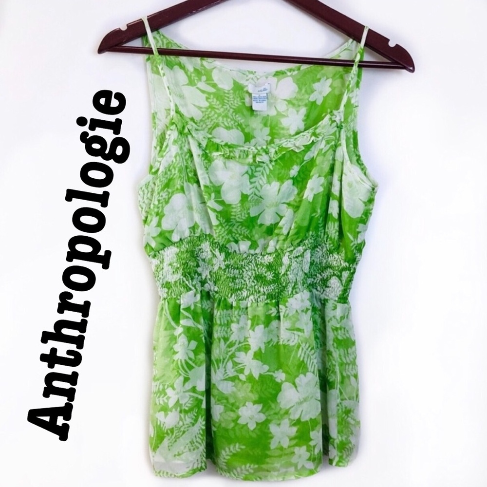 Odille Sheer Floral Silk Top Size 8